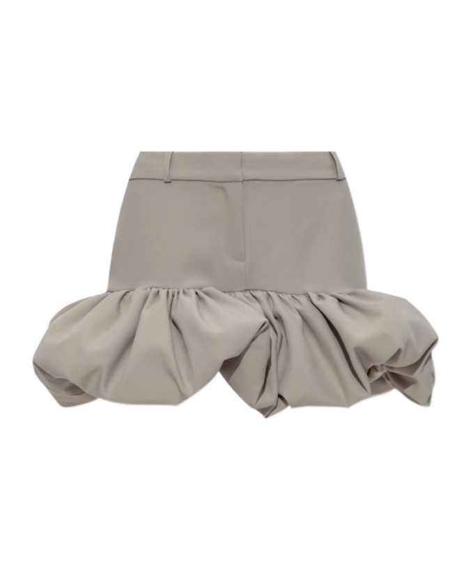 Coperni Structured Beige Skirt With Voluminous Ruffled Hem In Gray