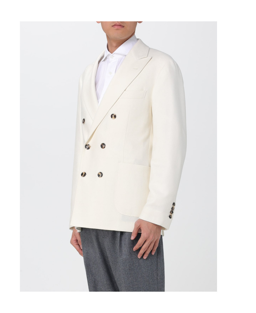 Brunello Cucinelli Peak-lapel Double-breasted Blazer In White