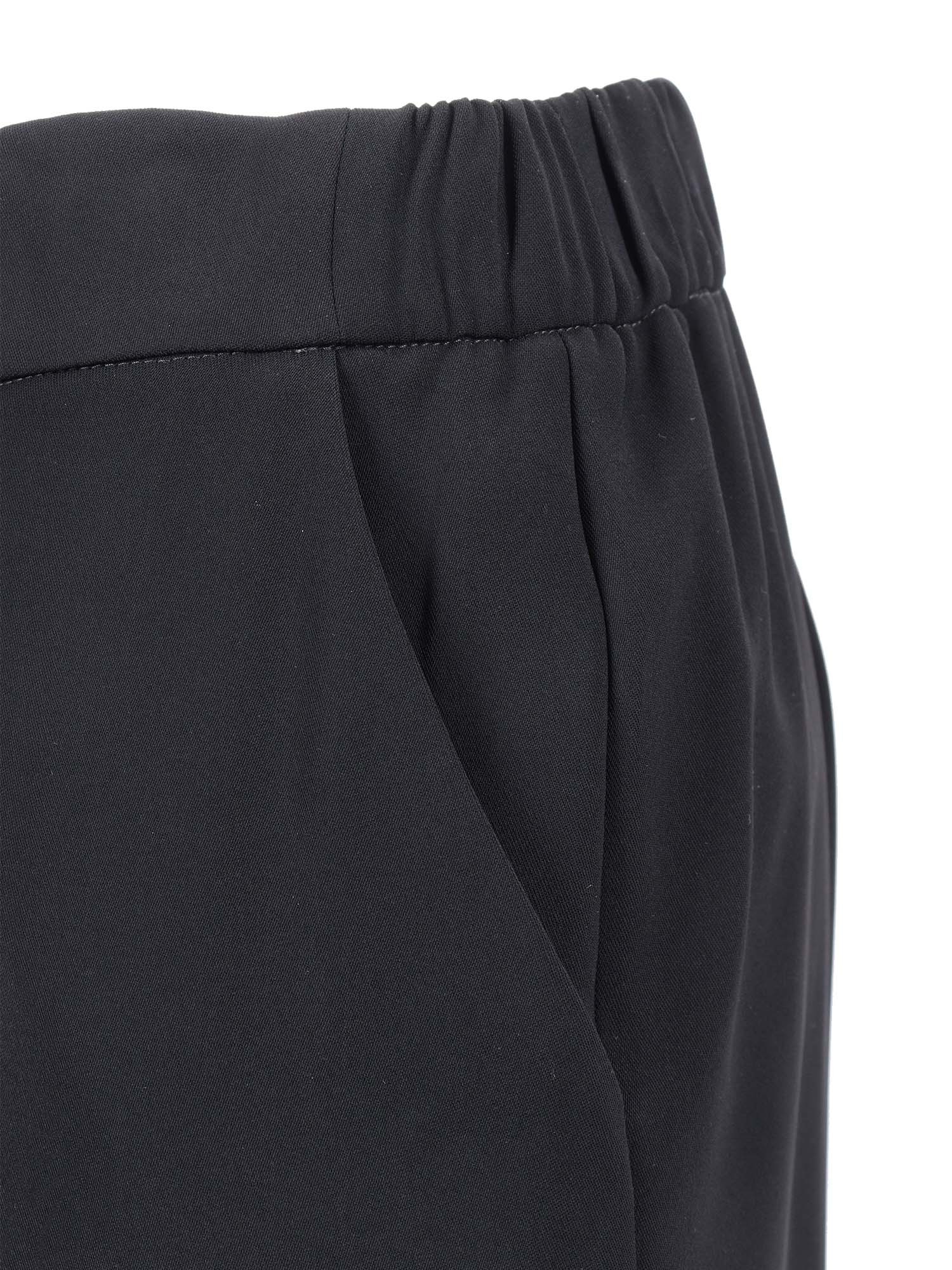 P.a.r.o.s.h Tapered Trousers With Cuffed Hem And Comfortable Waistband In Black