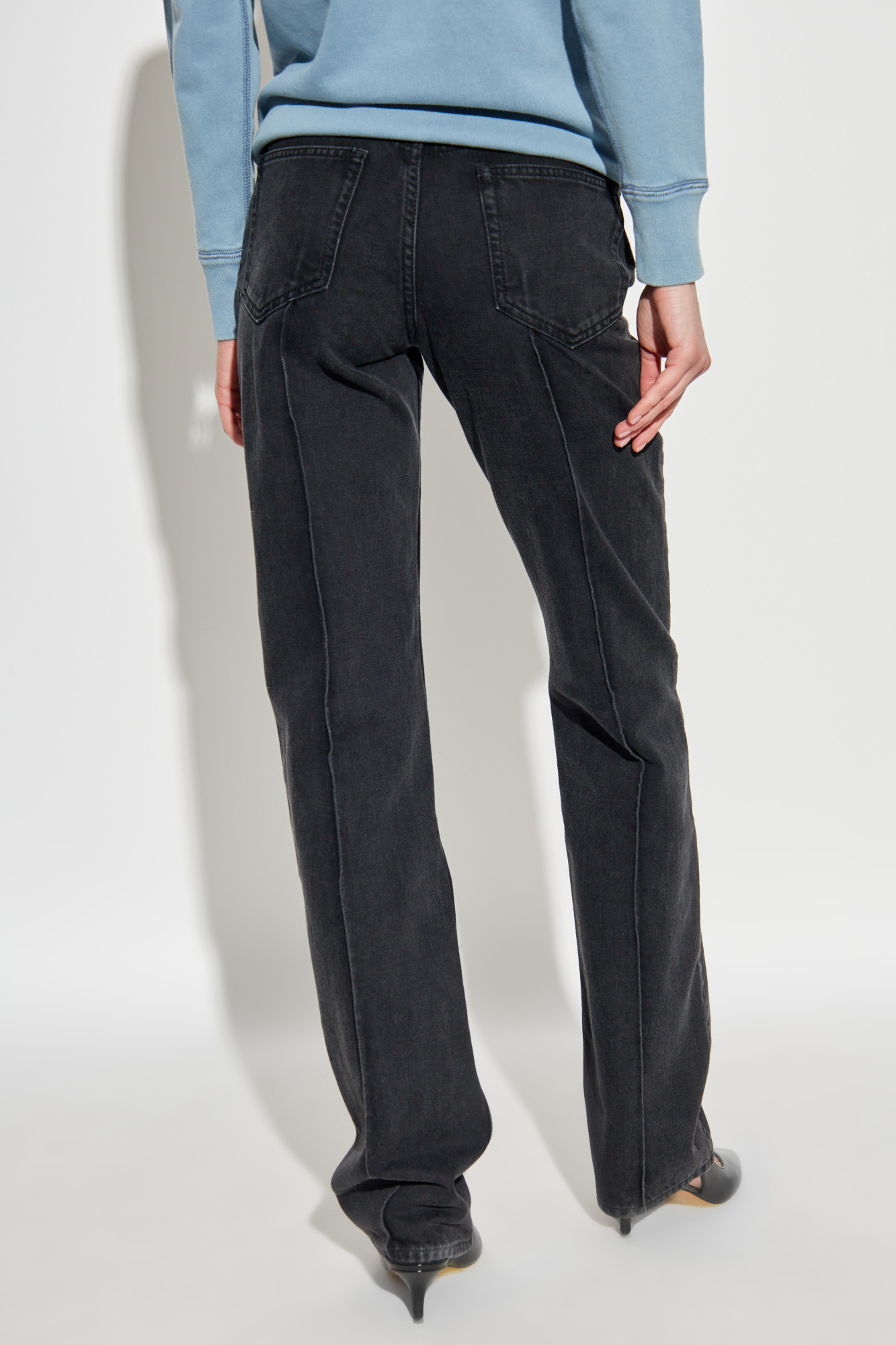 Isabel Marant Belt Loop Denim Trousers In Black