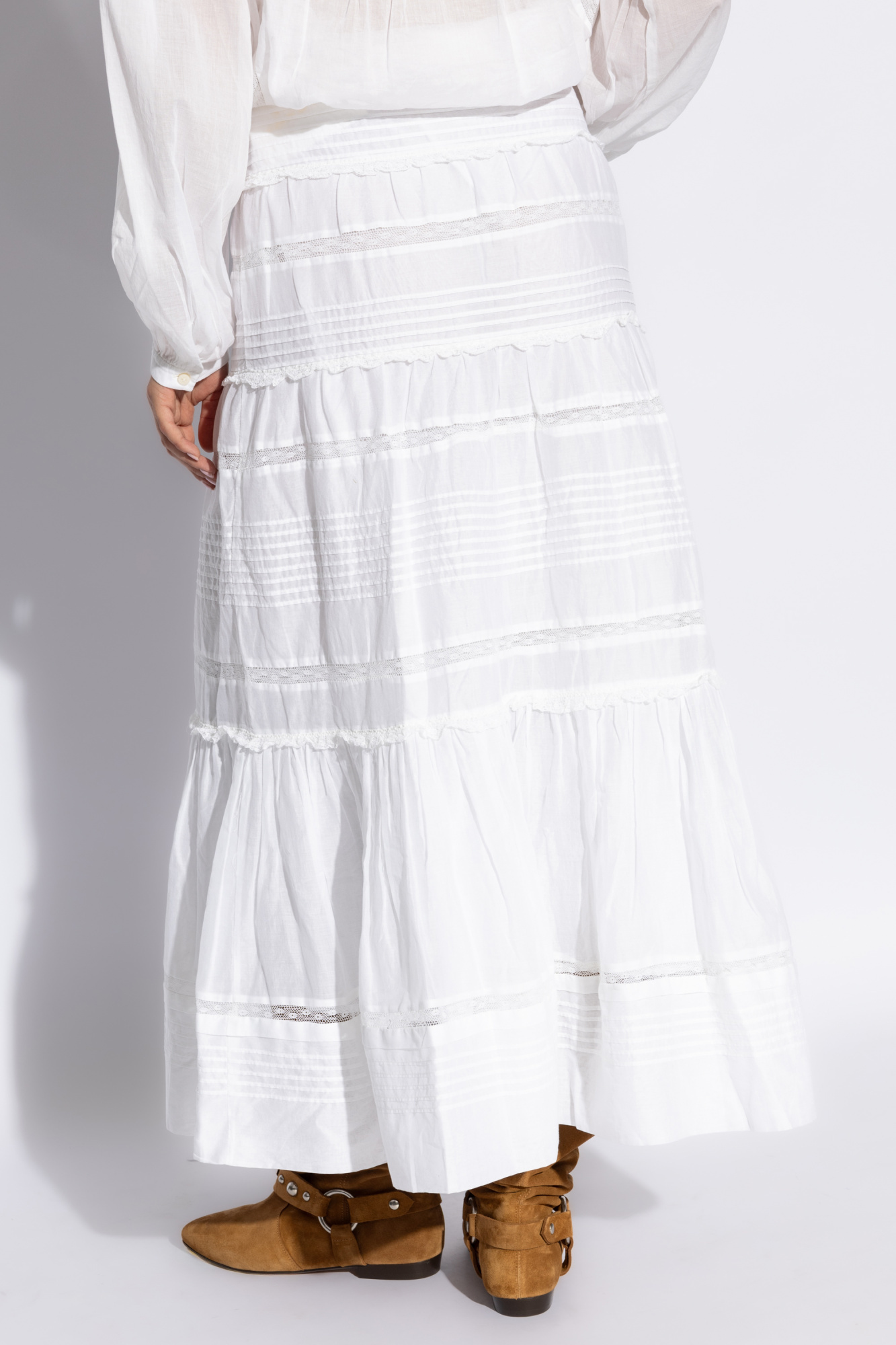 Isabel Marant Étoile White Cotton Voile Dusta Long Skirt In White