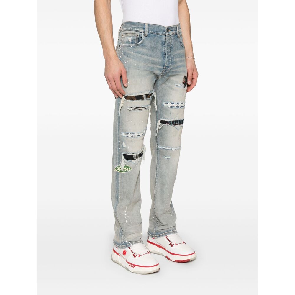 Amiri Belt-loop Jeans In Gray