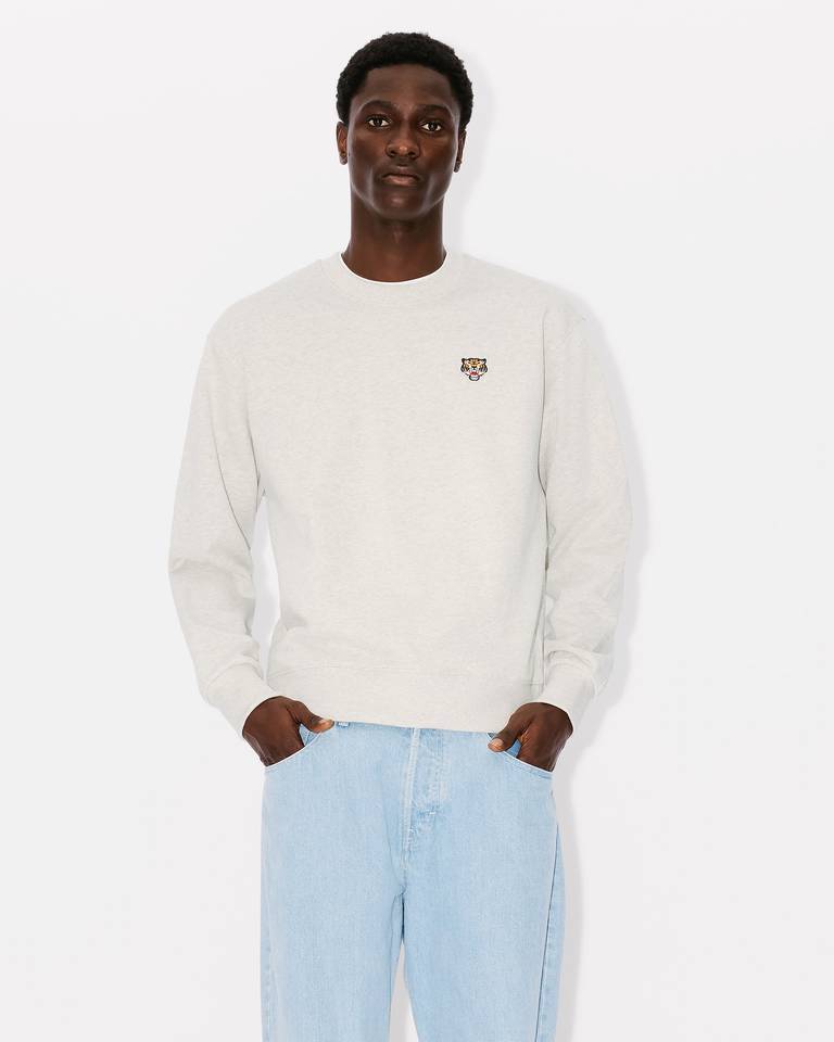 Kenzo 'lucky Tiger Crest' Embroidered Classic Sweatshirt In White