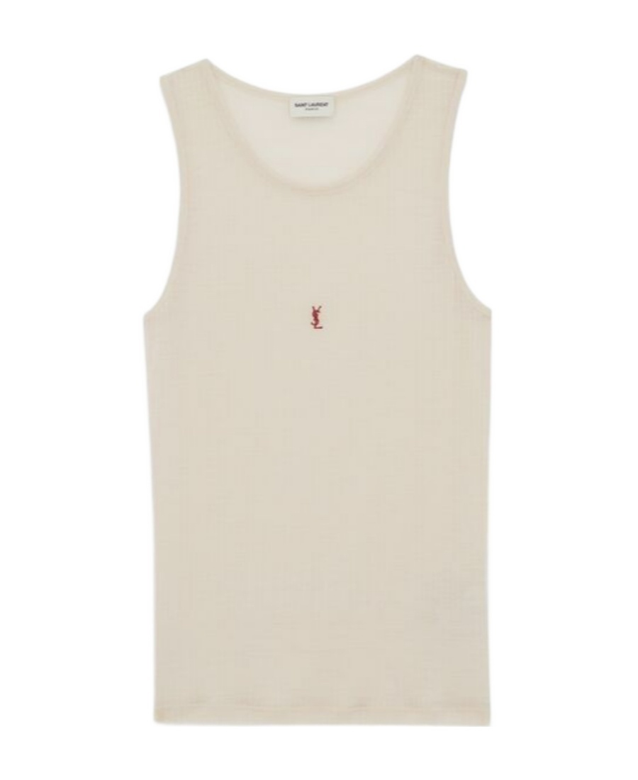 Saint Laurent Canottiera Cassandre In Nude