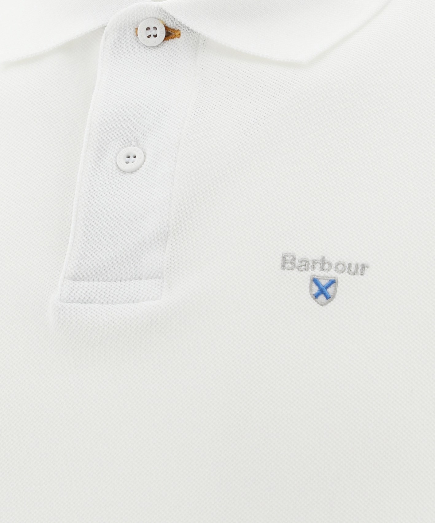 Barbour White Cotton Polo In White