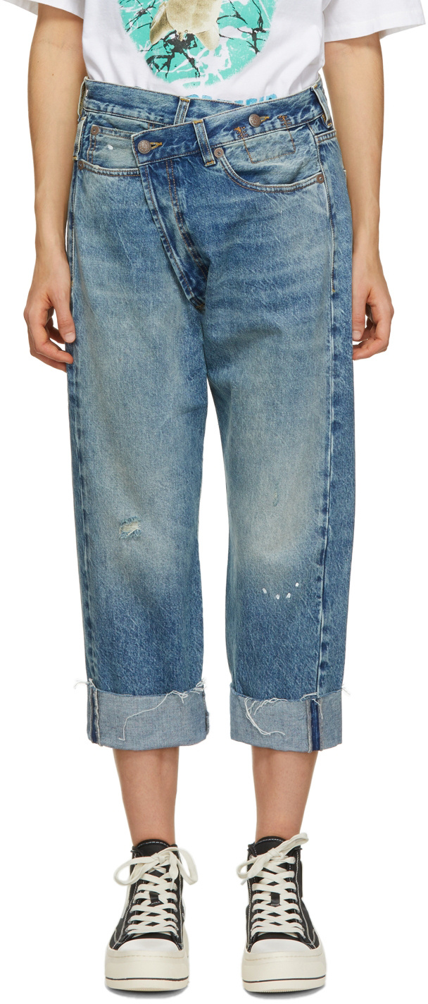 R13 Crossover Jeans In Blue