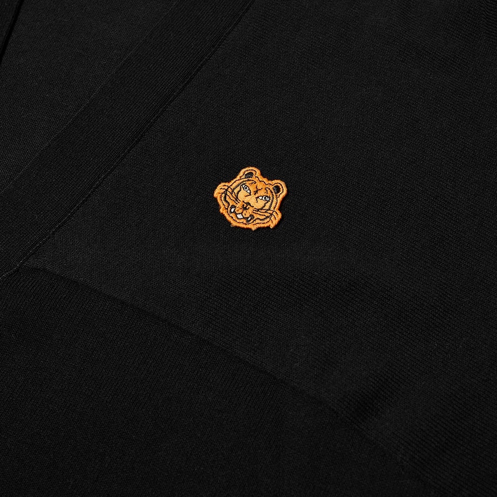 Kenzo Appliqué Cotton Cardigan In Black