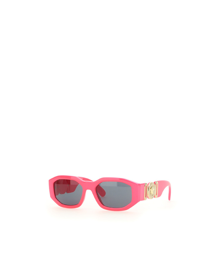 Versace Medusa Biggie Oval Frame Sunglasses In Gray