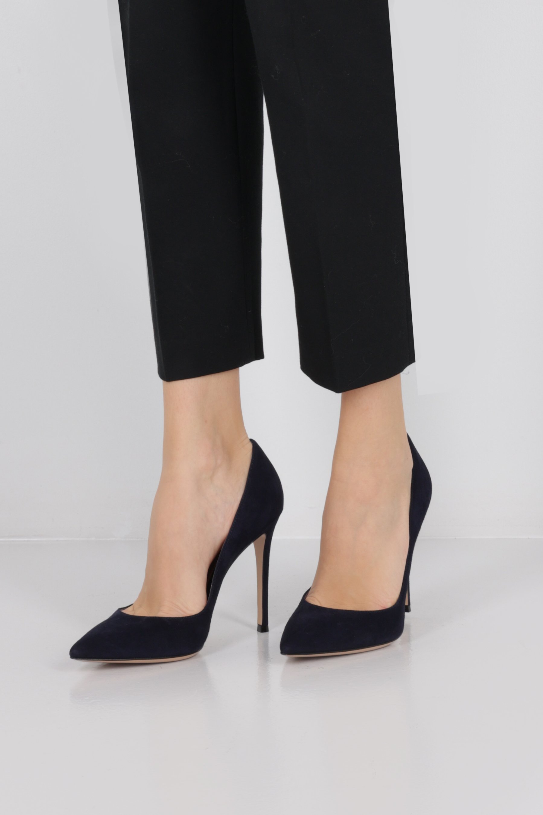 Shop Gianvito Rossi Pointed Suede Pumps In Black