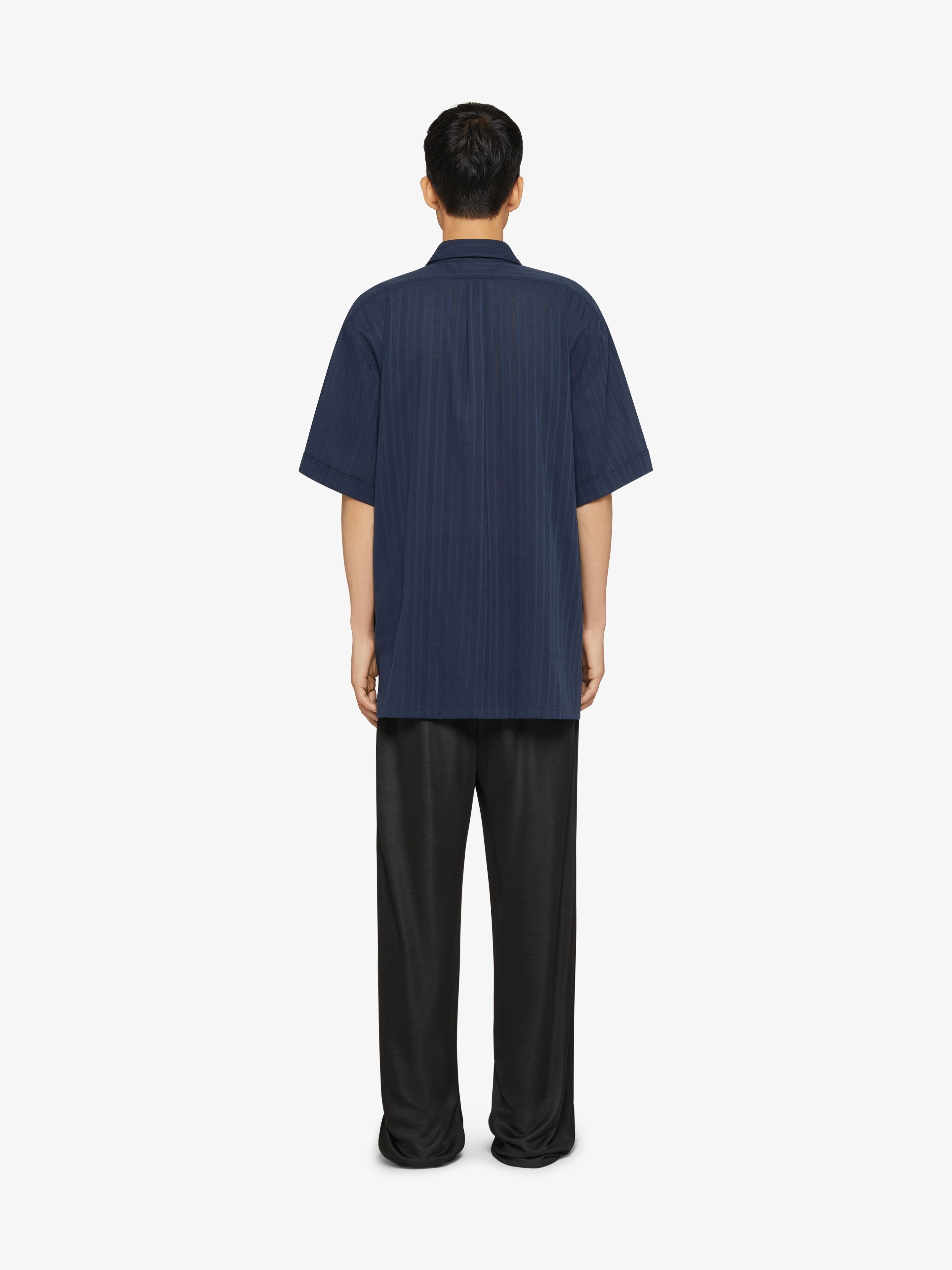 Givenchy Shirt In Cotton Voile With Stripes In Blue
