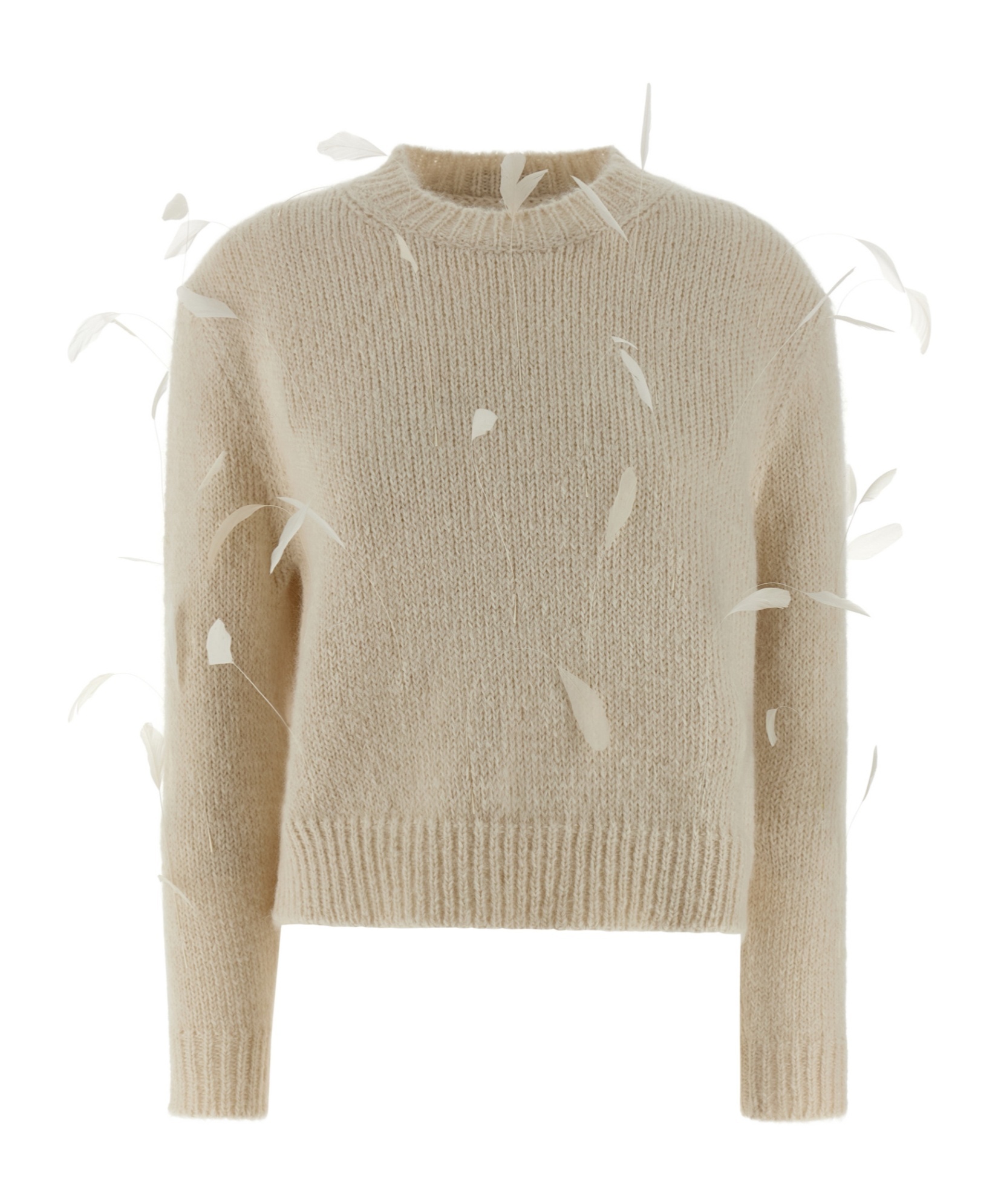 Jil Sander Feather Sweater Sweaters And Cardigans White In Brown