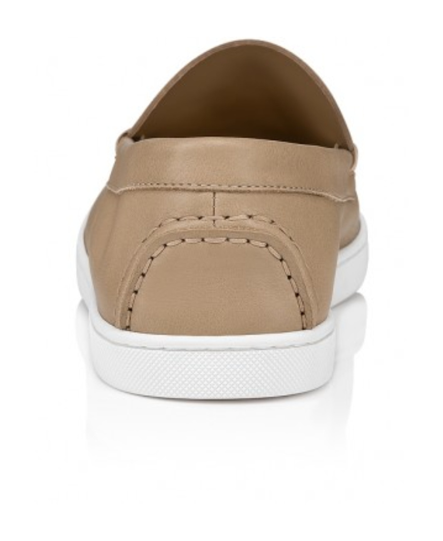 Christian Louboutin Varsiboats Leather Loafers In Nude