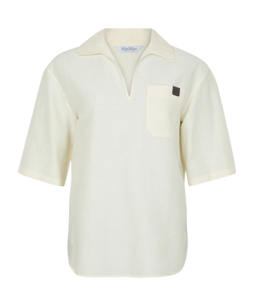 Max Mara Osiride Linen Silk Shirt In White