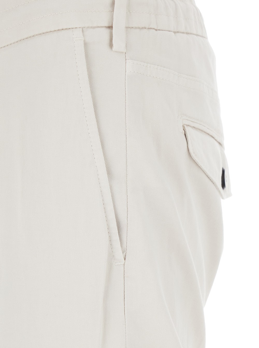 Eleventy White Pants With Elastic Drawstring Waist And Tapered Leg In Cotton Blend Stretch Woman In White