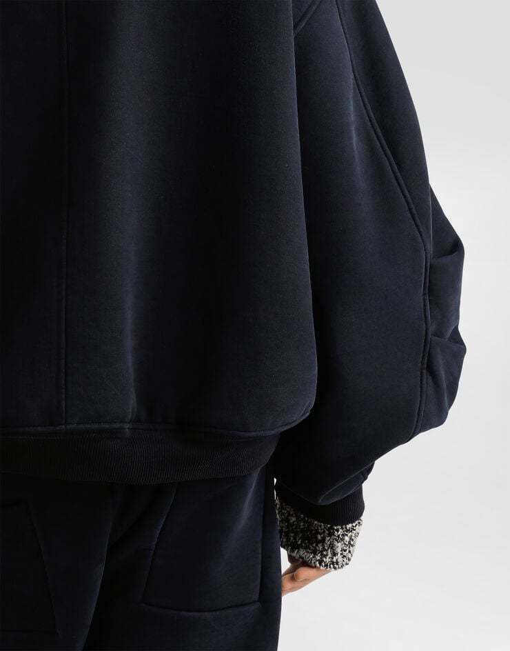 Dolce & Gabbana Shearling-trimmed Cotton-jersey Hooded Jacket In Black