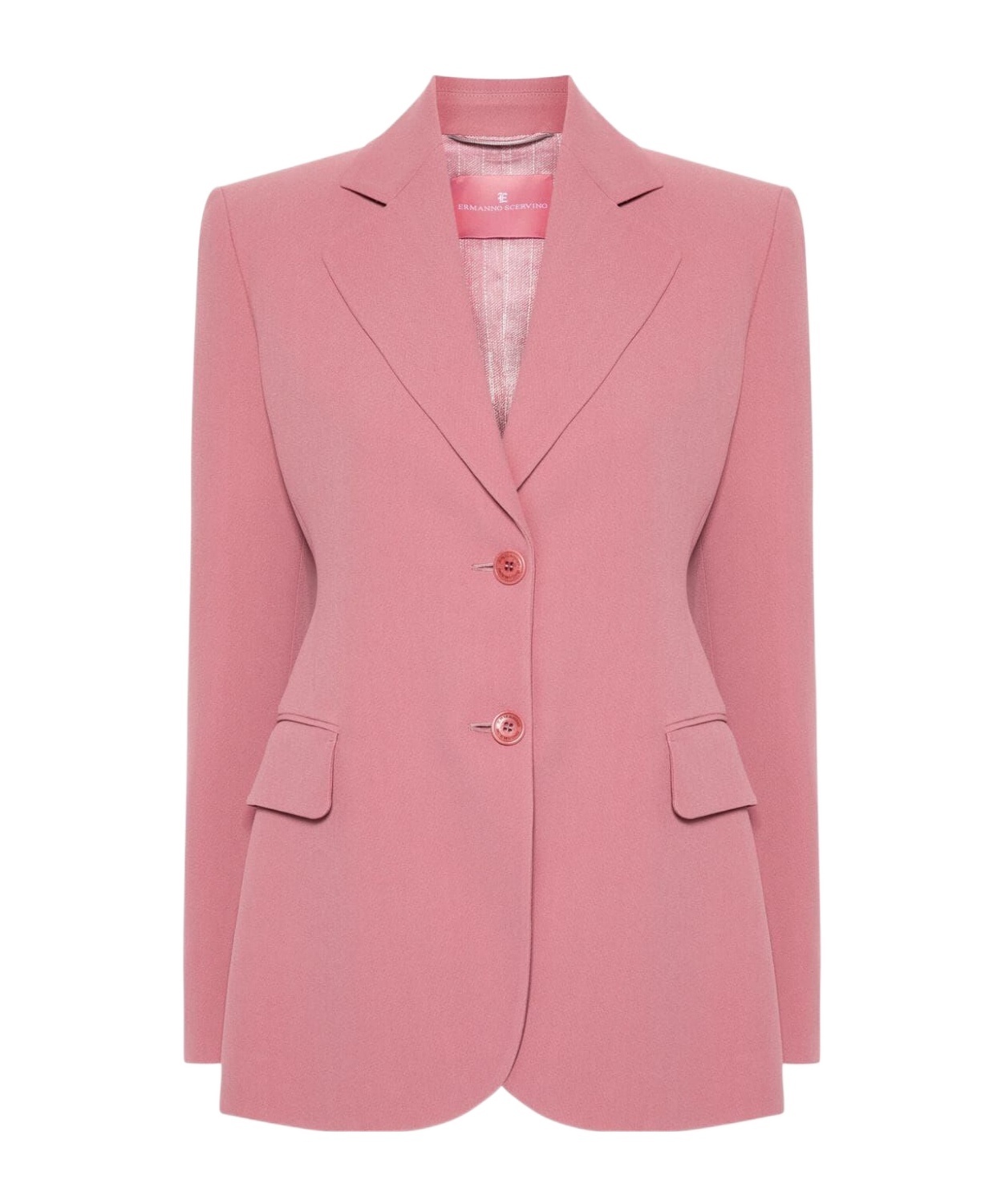 Ermanno Scervino Single-breasted Tailored Jacket With Notched Lapel In Pink