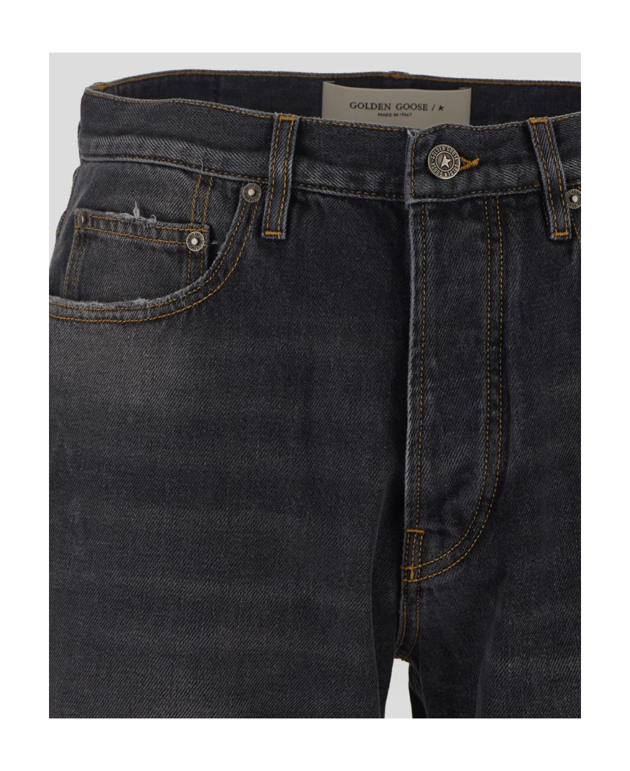 Golden Goose Stonewashed Effect Loose Skate Fit Cory Jeans 20cm In Black