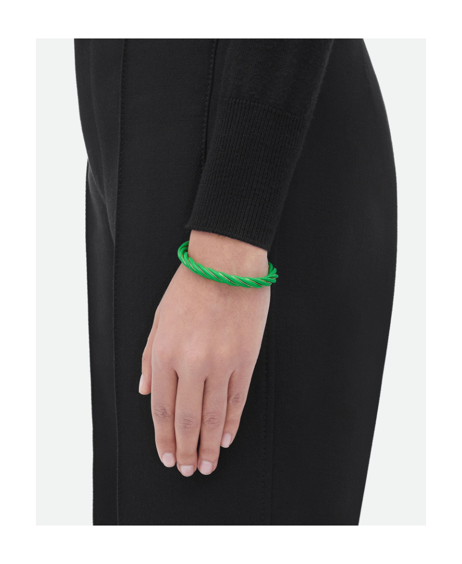 Bottega Veneta Twist Cuff Bracelet In Green