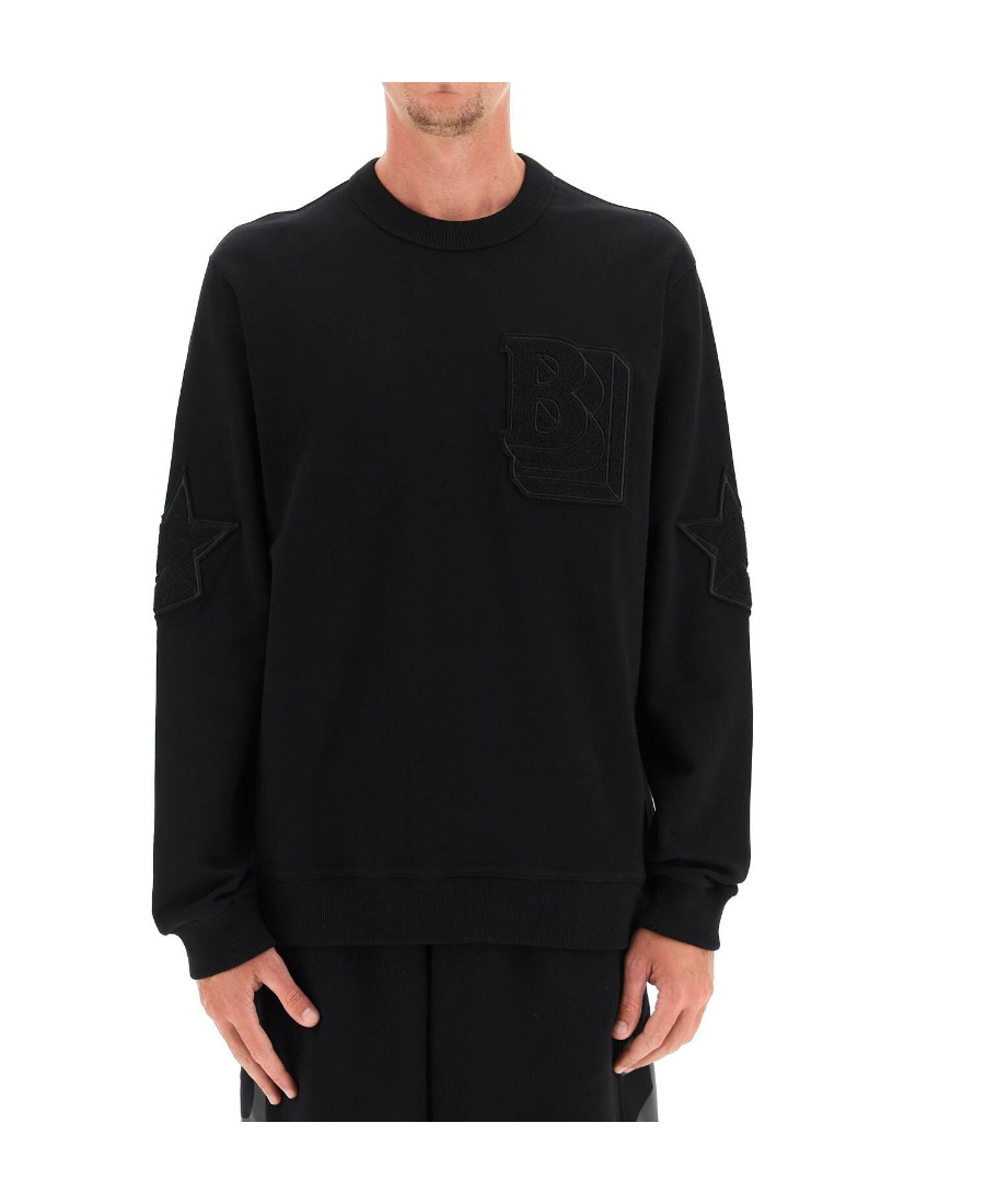 Burberry Carlson Logo-patch Sweatshirt In Black