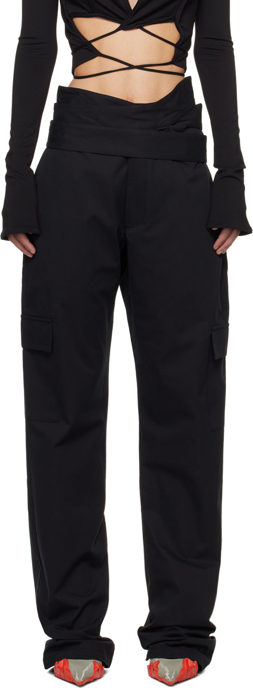 Jade Cropper Wrap Belt Cargo Pants In Black