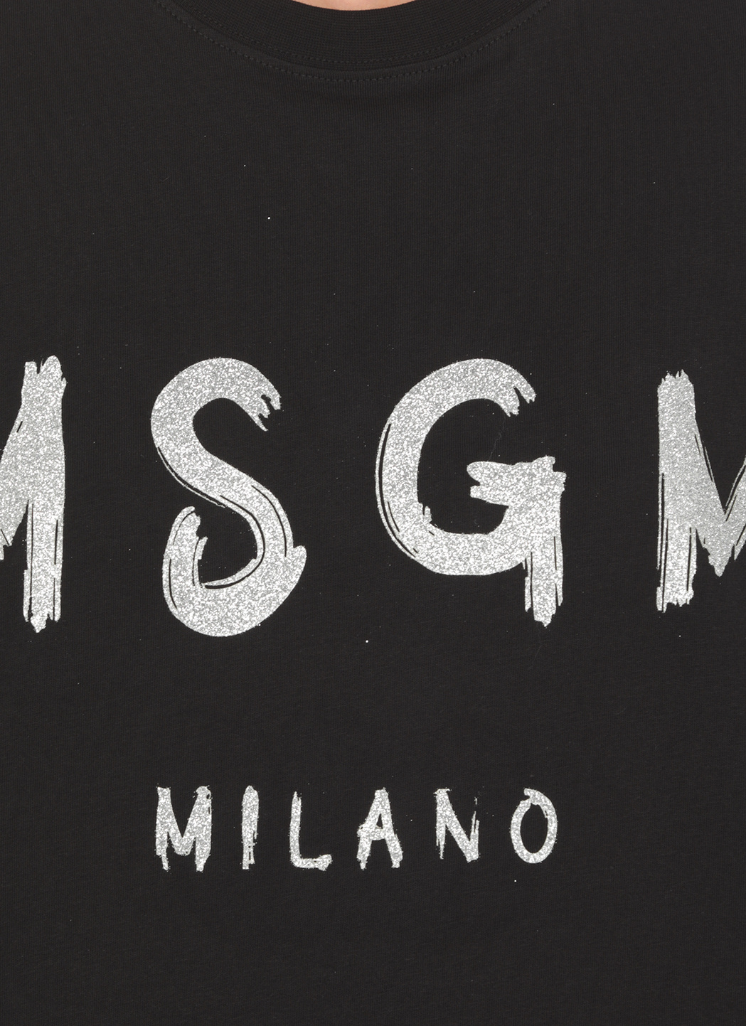 Msgm Logo-print Glitter T-shirt Dress In Black