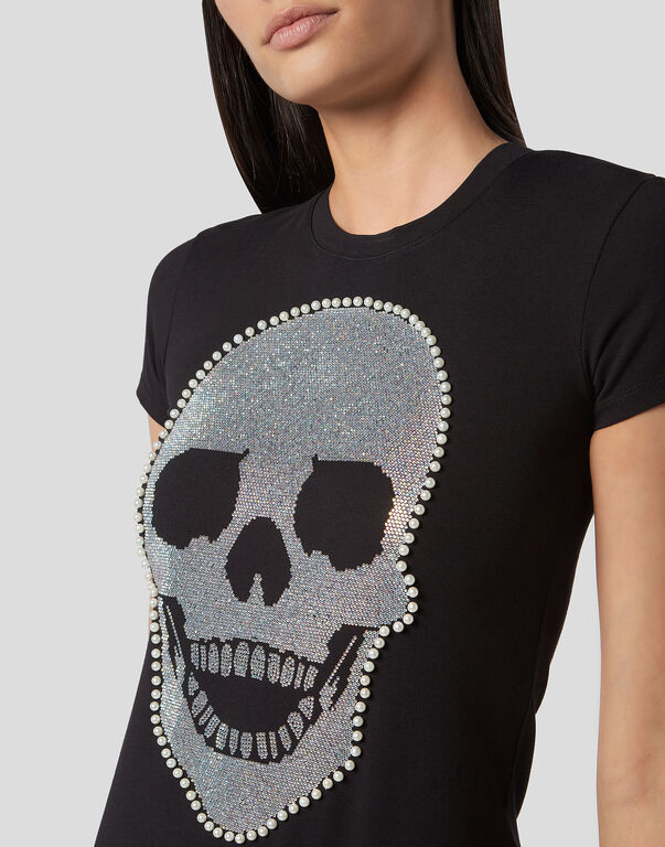 Philipp Plein Logo Details T-shirt Dress In Black