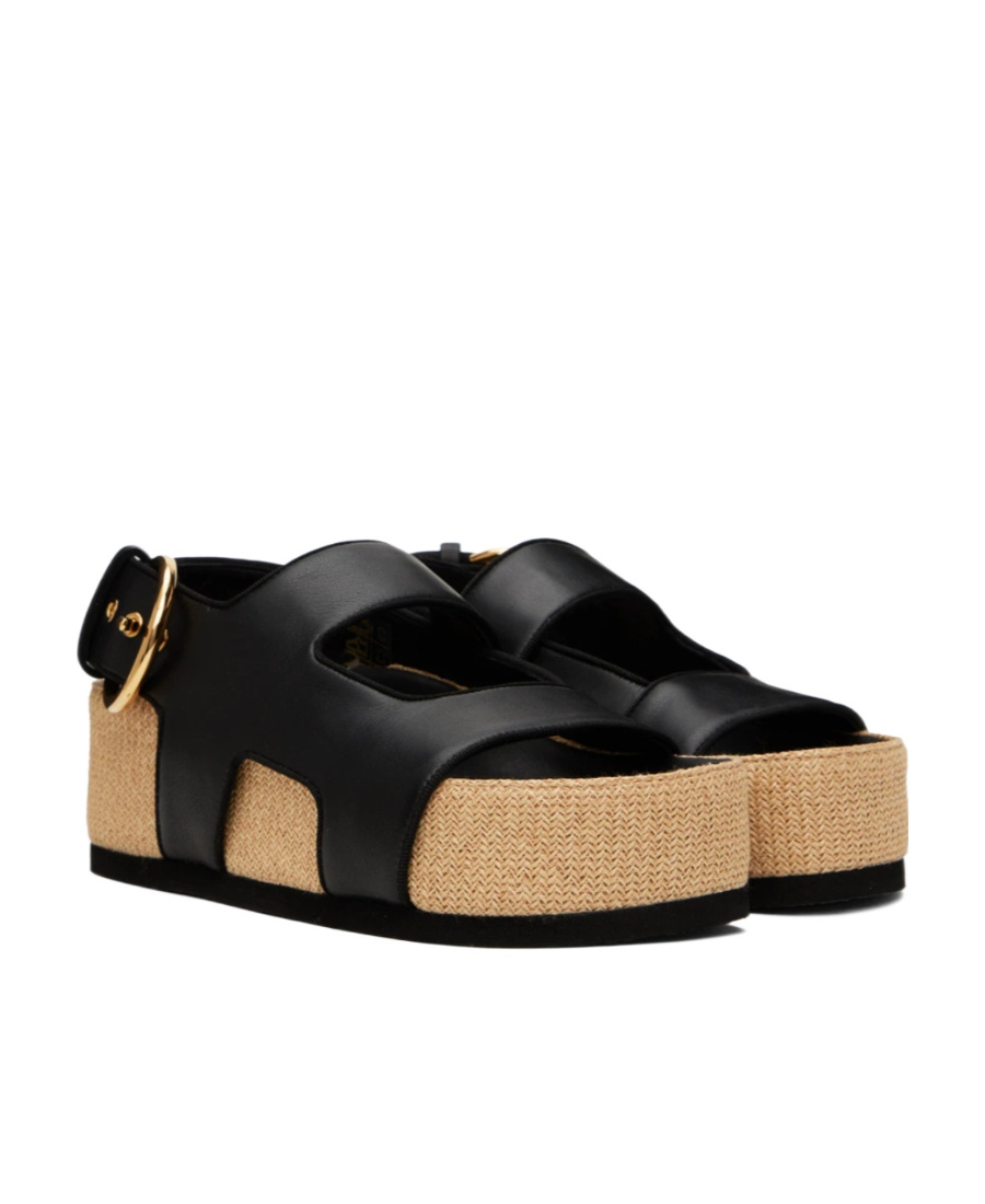 Neous Contrast-colored Platform Sandals In Black
