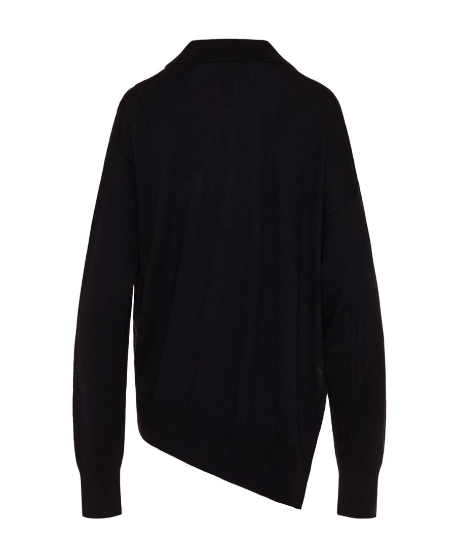 Isabel Marant Logo Asymmetrical Sweater In Black