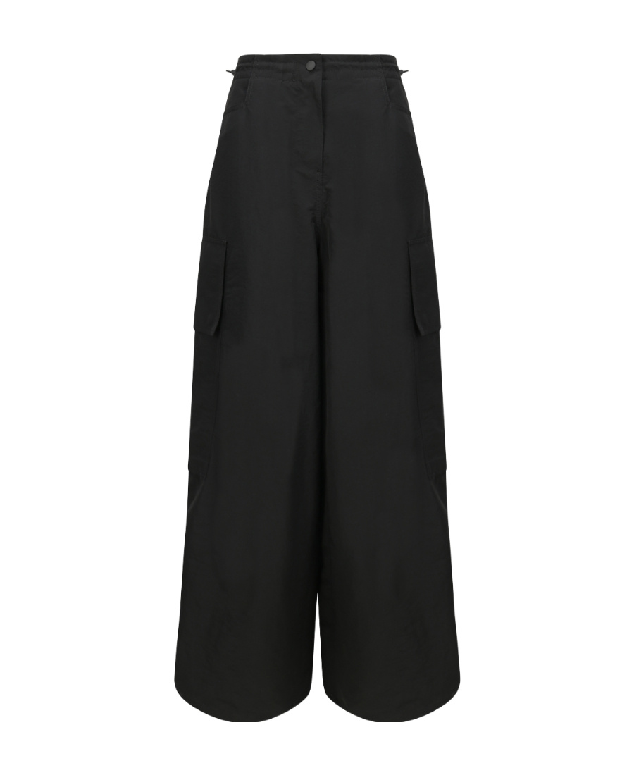 Shop Palm Angels High-rise Parachute Trousers In Black