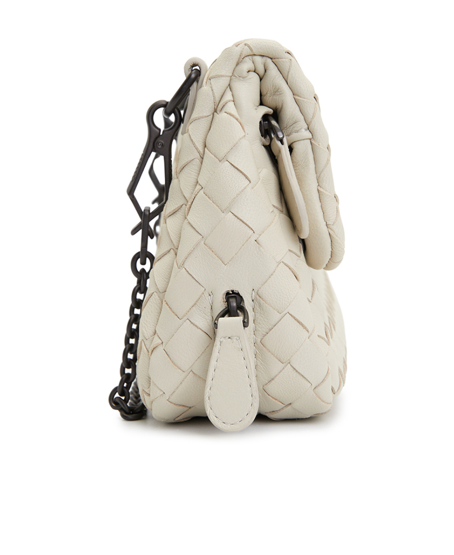 Shop Bottega Veneta Flip Shoulder Bag In White