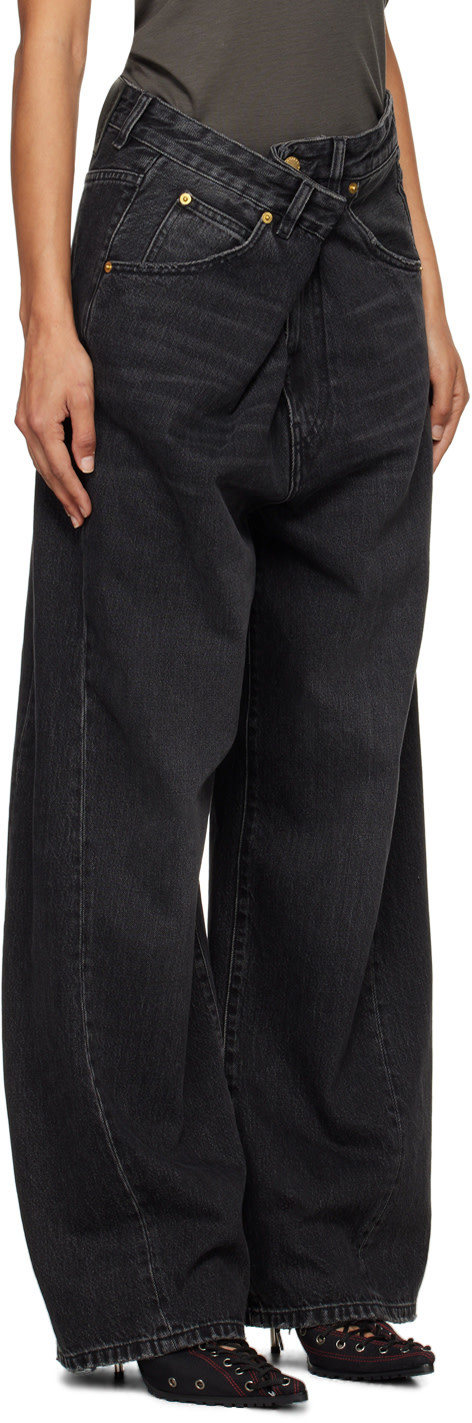 Darkpark Ines Fold Over Jeans In Black