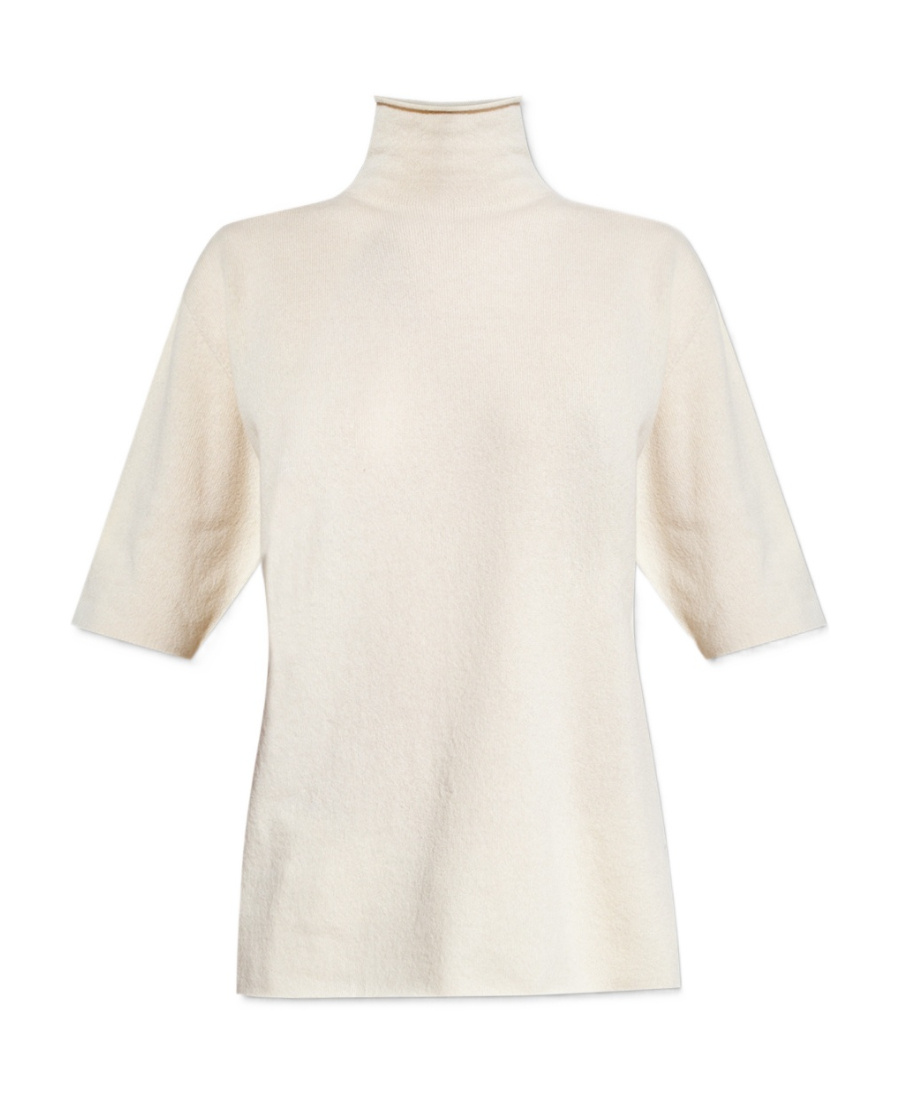 Jil Sander Cashmere Turtleneck Sweater In White