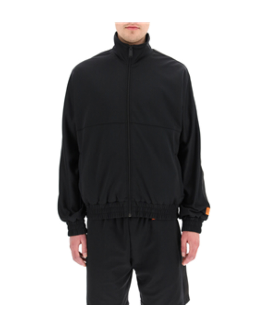 Heron Preston Logo-stripe Zipped Track Jacket In Black