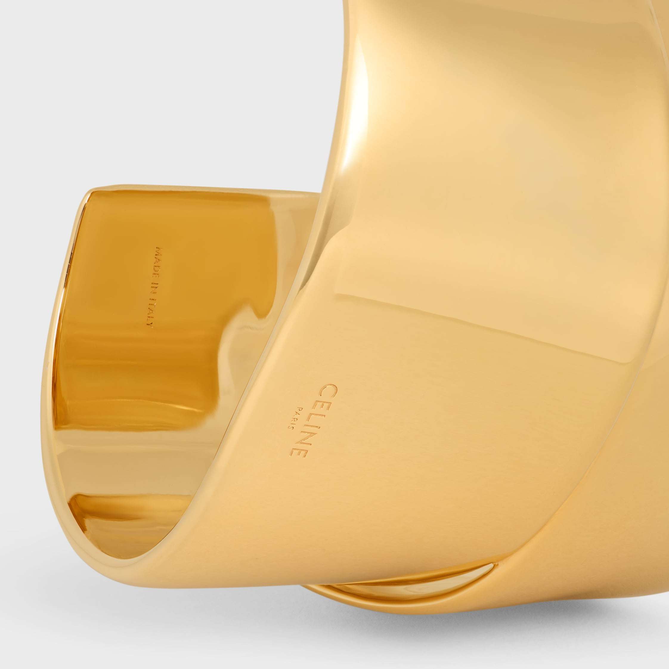 Celine Formes Abstraites Ribbon Cuff In Brass With Gold Finish In Gold