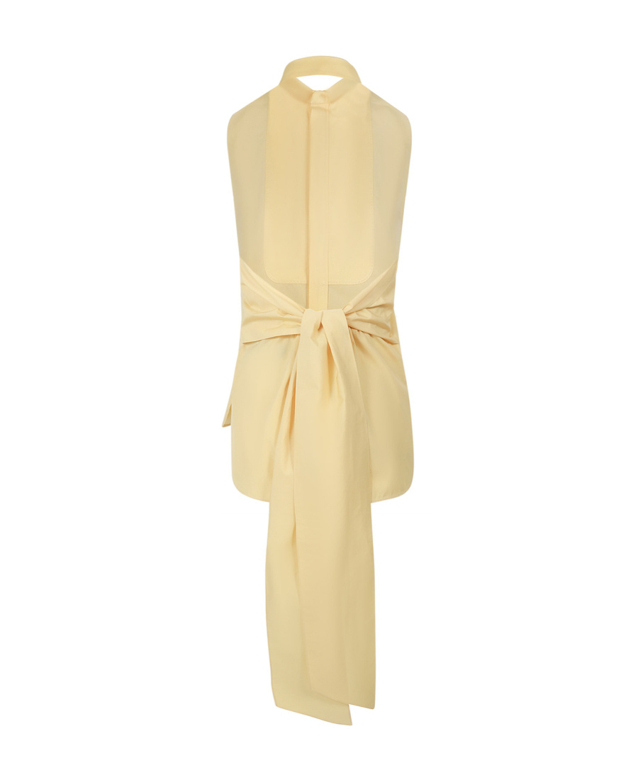 Max Mara Lapel Sleeveless Blouse In Yellow