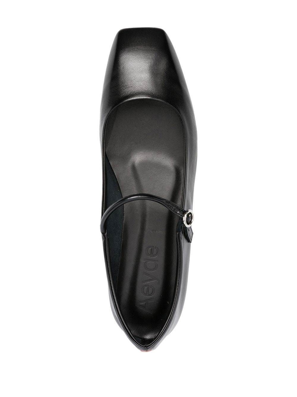Aeyde Maryjane Leather Ballerina Shoes In Black