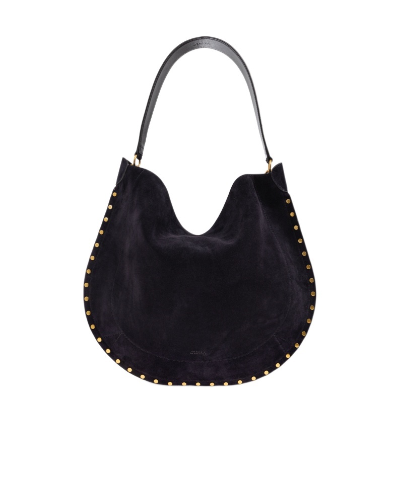 Isabel Marant Oskan Soft Medium Suede Shoulder Bag In Black