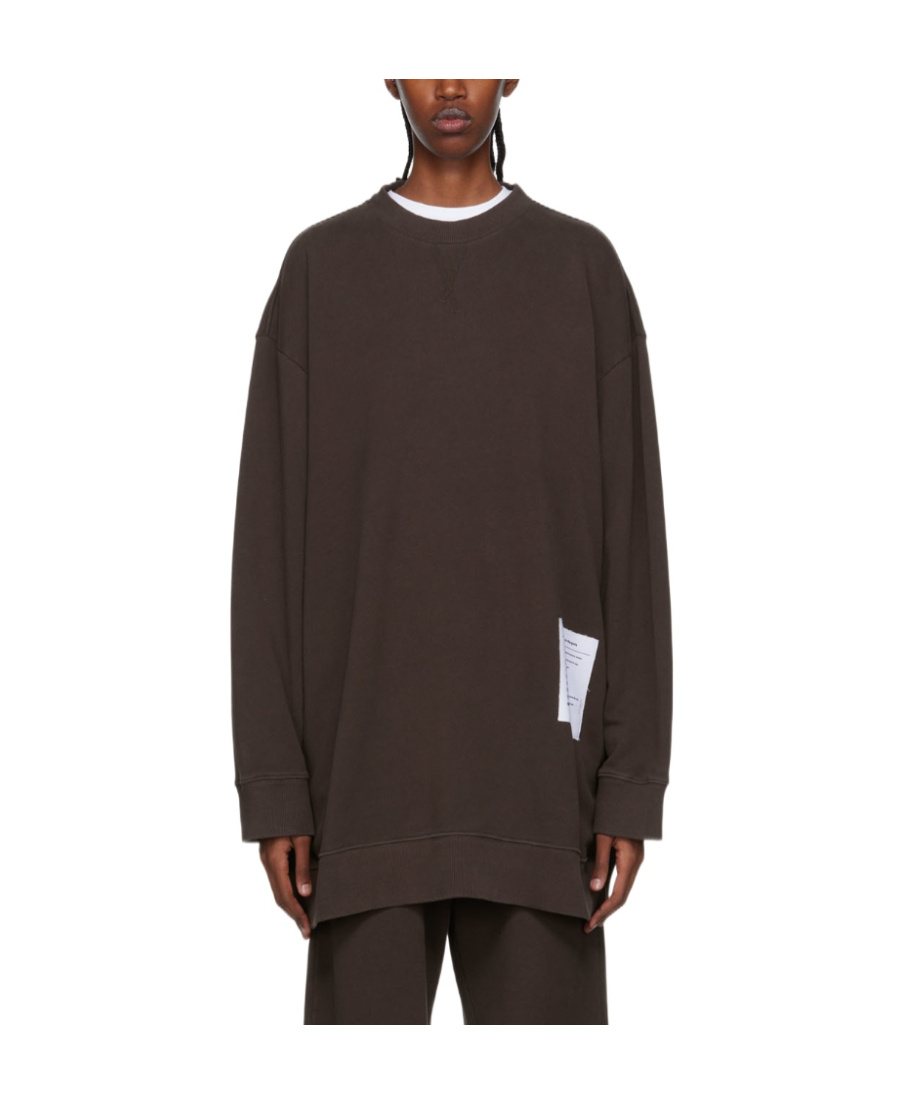 Mm6 Maison Margiela Slouchy Care Label Patch Sweatshirt In Black