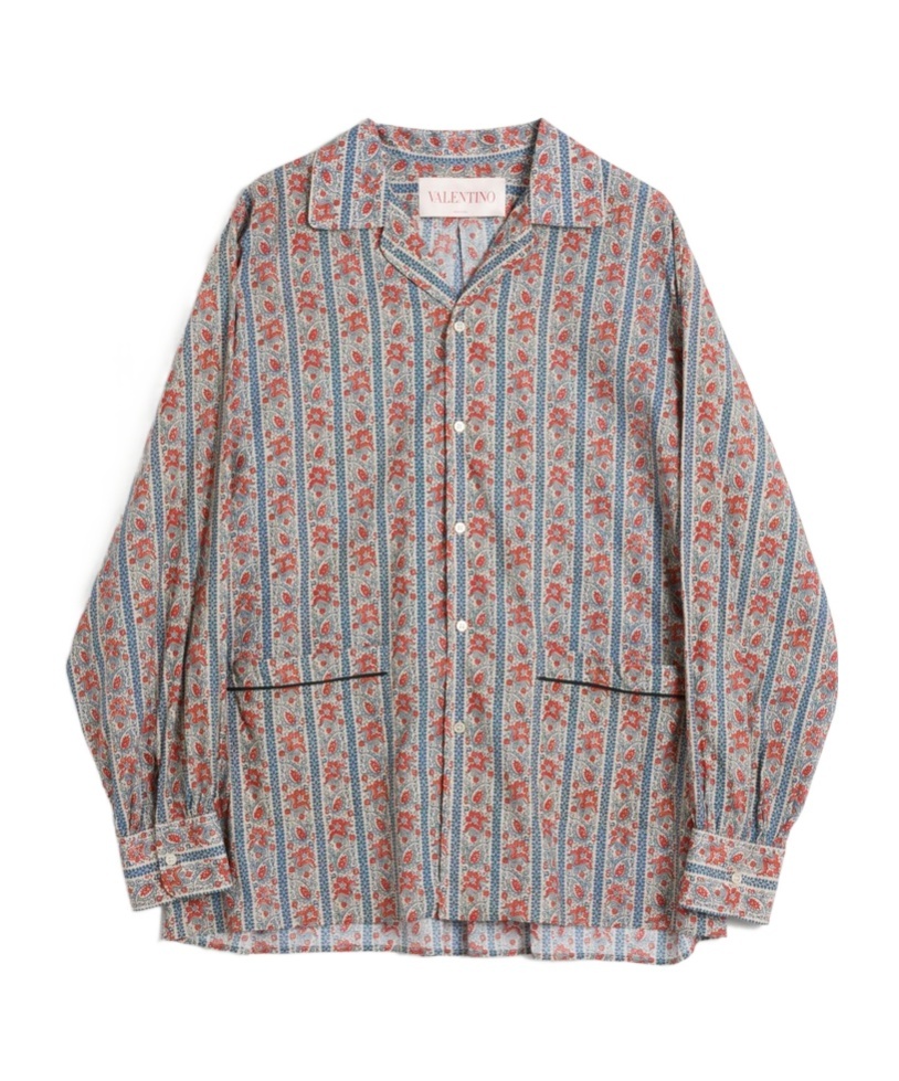 Valentino Pajama Shirt With "voyage Imaginaire" Print In Gray