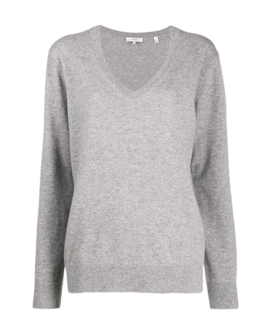 Vince V-neck Sweater In Gray