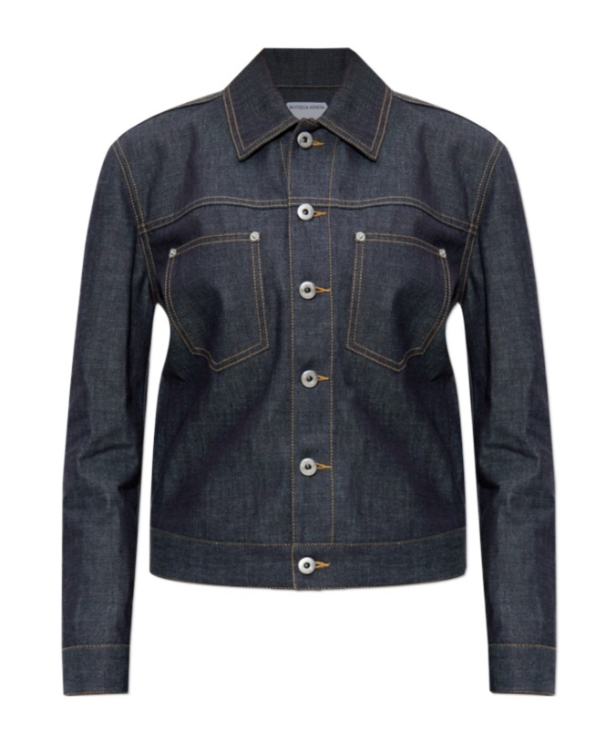 Bottega Veneta Denim Jacket Collared Chest Pockets