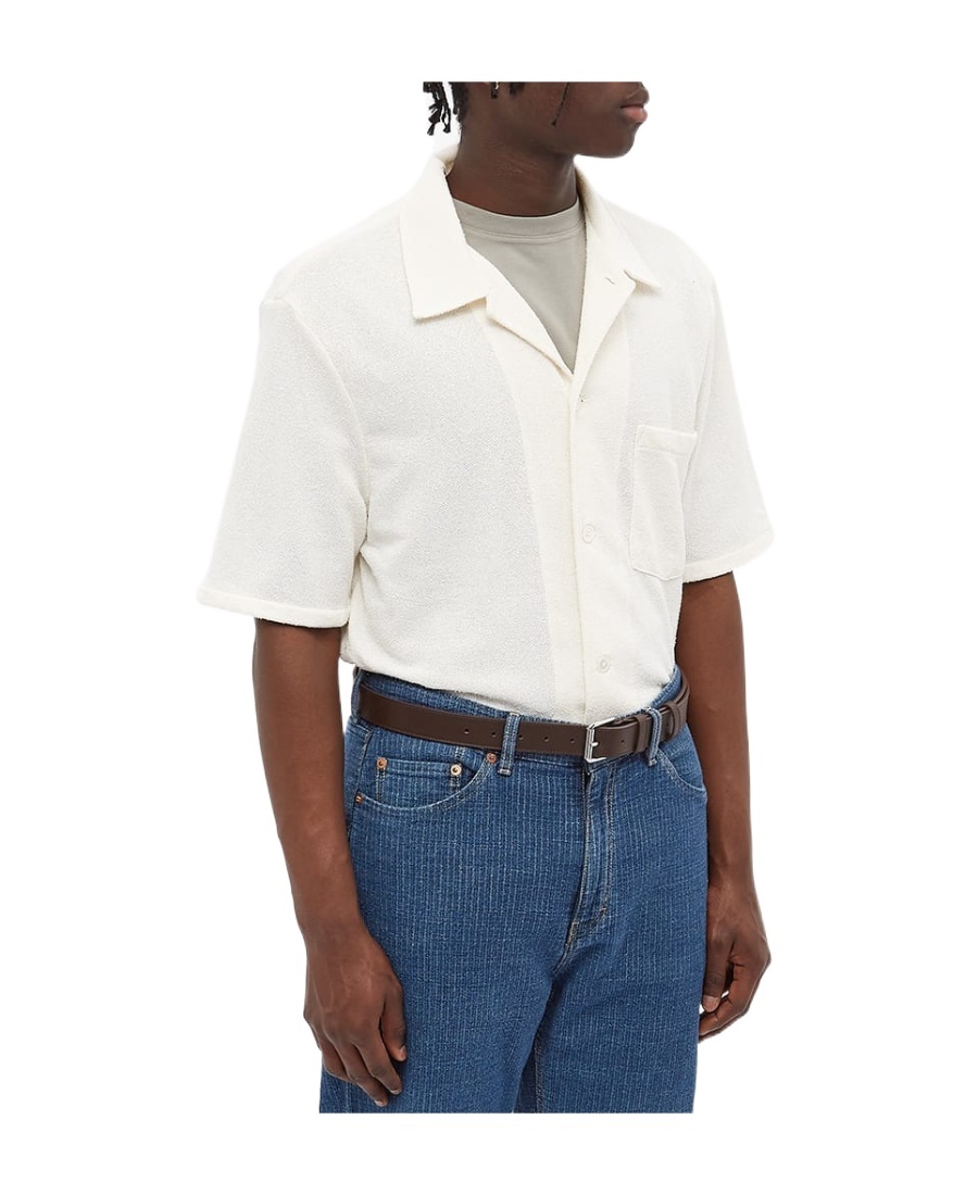 Our Legacy Textured-finish Short-sleeved Box Shirt In White