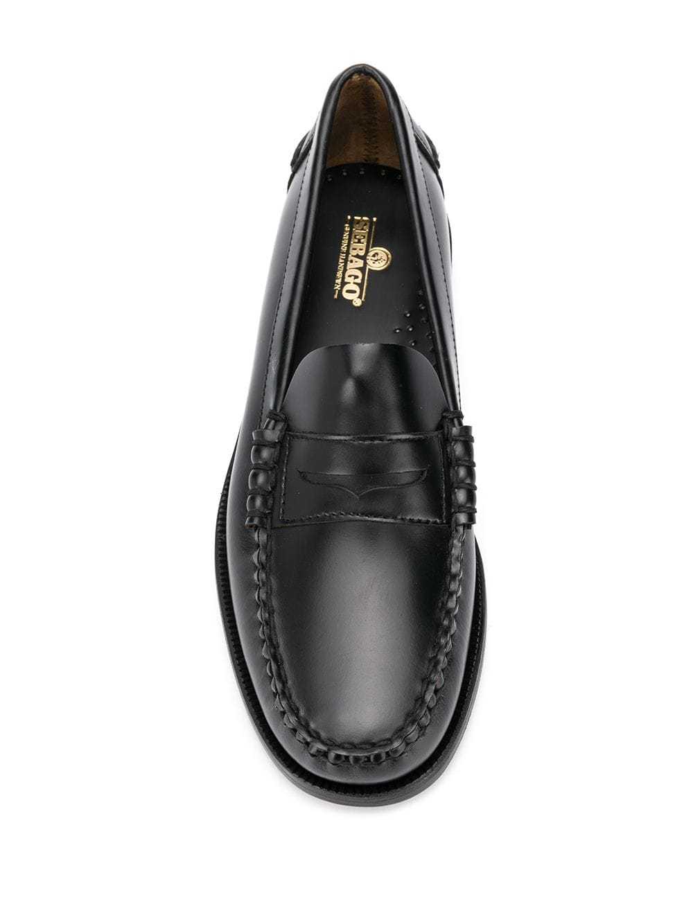 Shop Sebago Round-toe Leather Loafers In Black