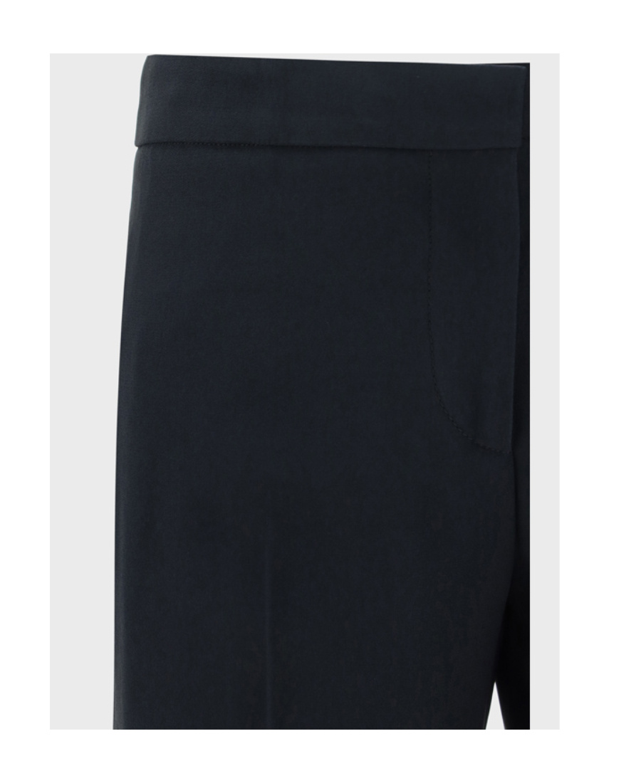 Alexander Mcqueen Black Leaf Crepe Cigarette Trouser In Black