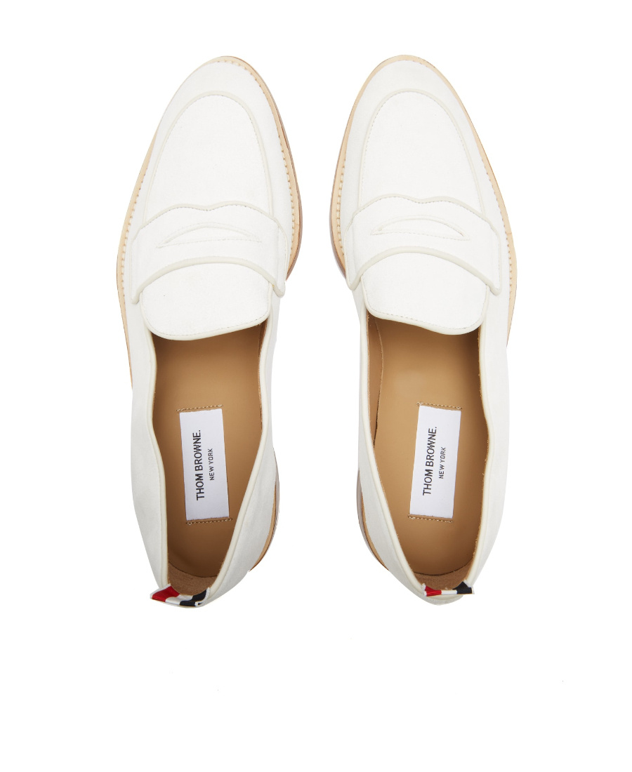 Thom Browne Penny Loafer Shoes In White