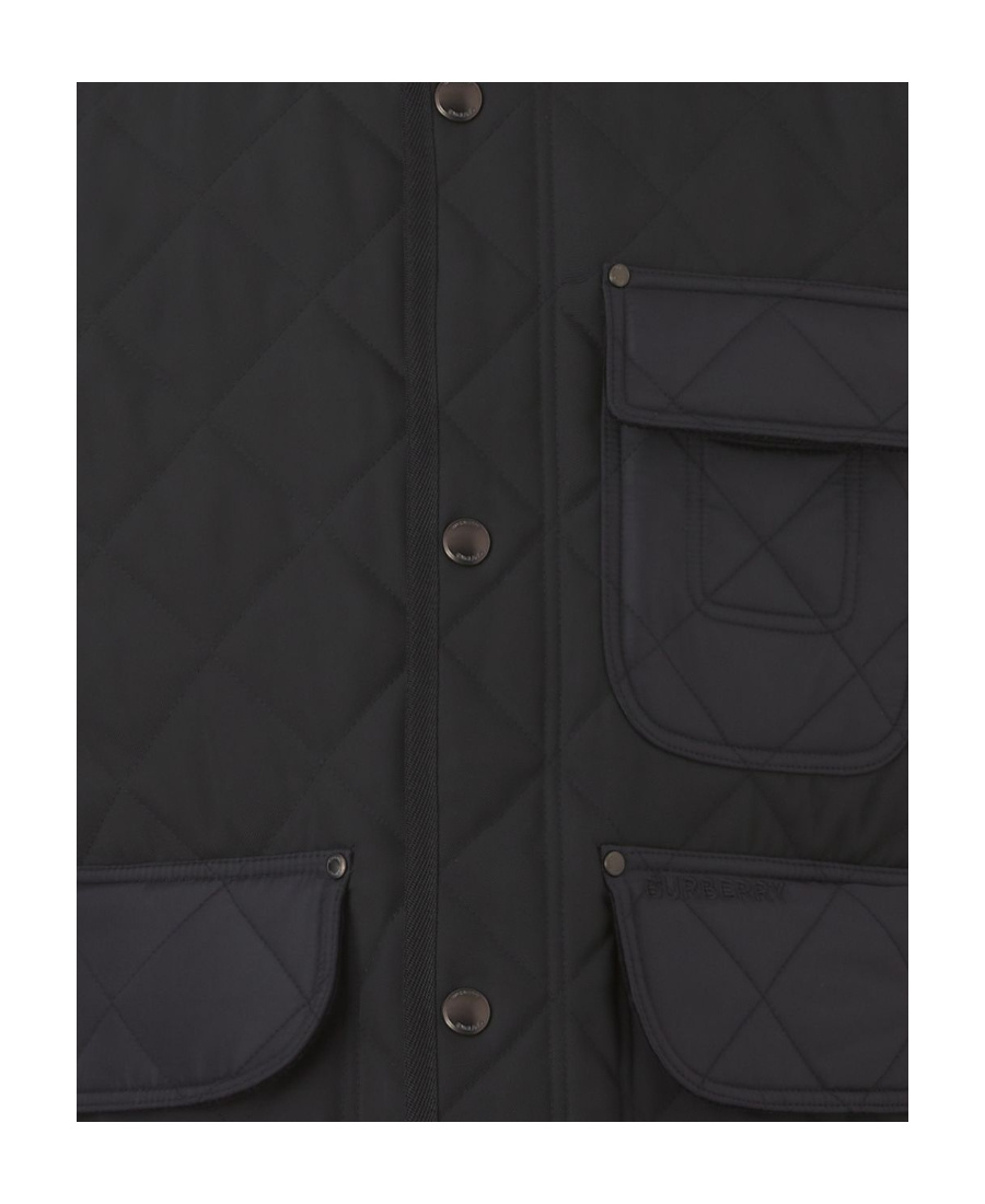 Burberry Diamond-quilted Vintage Check Lined Gilet In Black