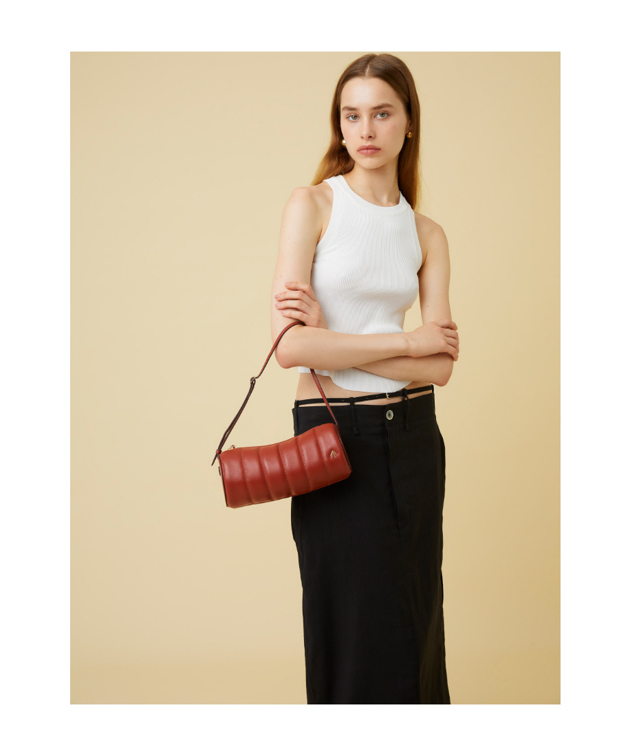 Manu Atelier Mini Padded Cylinder In Red