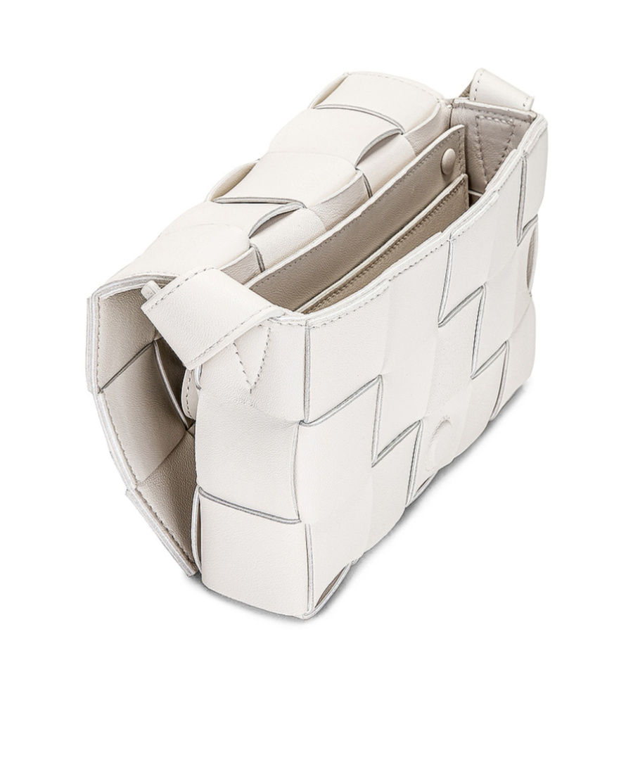 Bottega Veneta Small Cassette Cross Body Bag In White