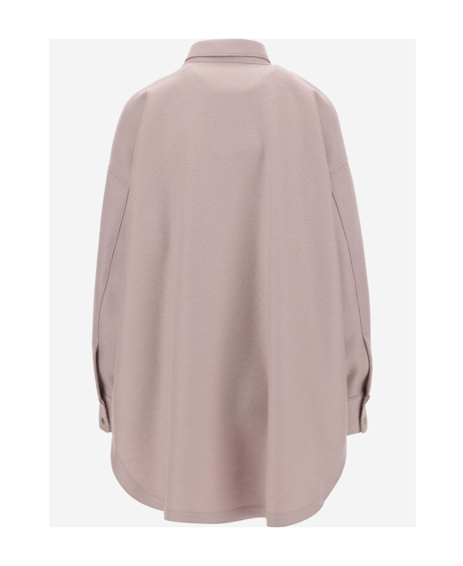Herno Felted-finish Virgin Wool Shirt In Purple