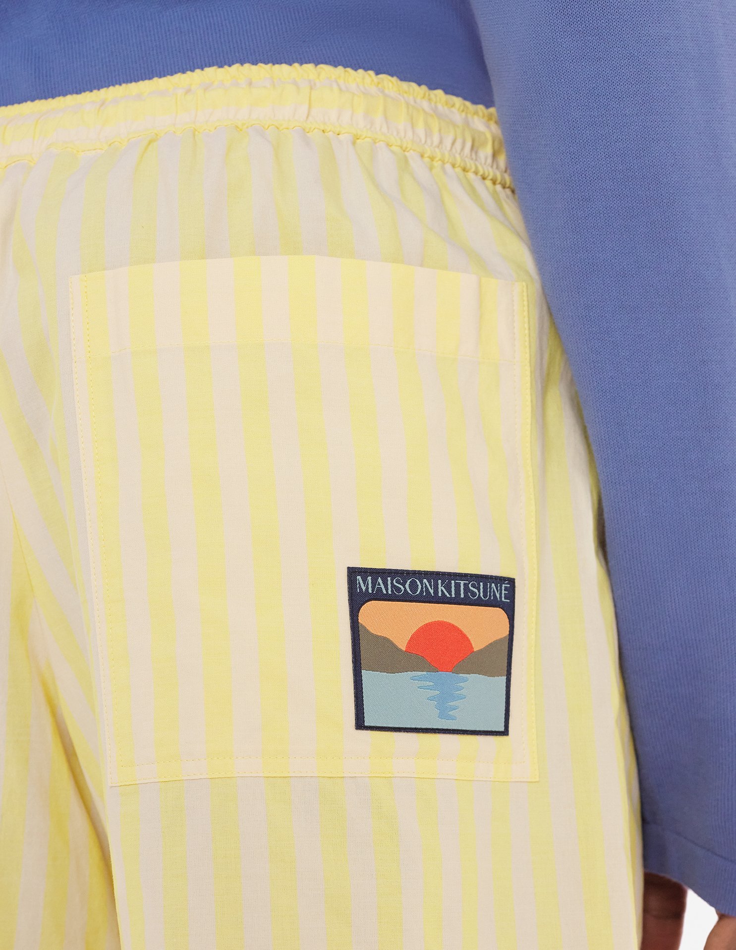 Maison Kitsuné Maison Kitsune Striped Poplin Bermuda Shorts For In Nude